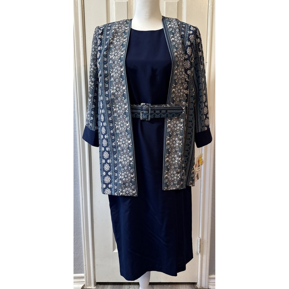 Vintage Breli Original 2 Pc Dress Cardigan Belt Cottagecore Prairie Floral NWT 6